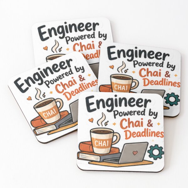 Item preview, Engineer Powered by Chai and Deadlines designed and sold by Purplippie.
