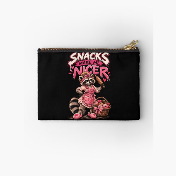 Item preview, Snacks Make Me Nicer funny female raccoon designed and sold by Creative-Sanc.