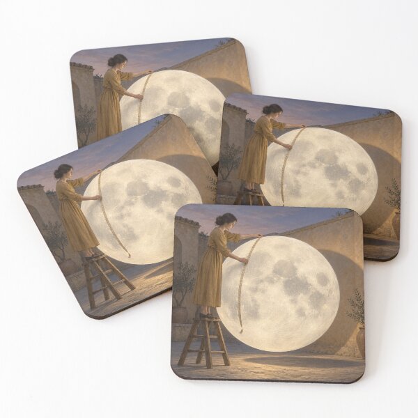 Item preview, The Moon’s Appointment – Surreal Moon Painting, Celestial Wall Art designed and sold by Form & Favour.