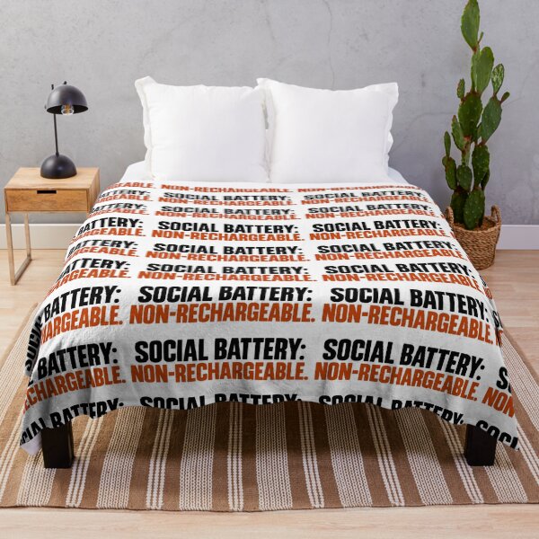Item preview, Social Battery Non-Rechargeable Sticker - Funny Introvert Quote T-Shirt designed and sold by VYBEHAUS.