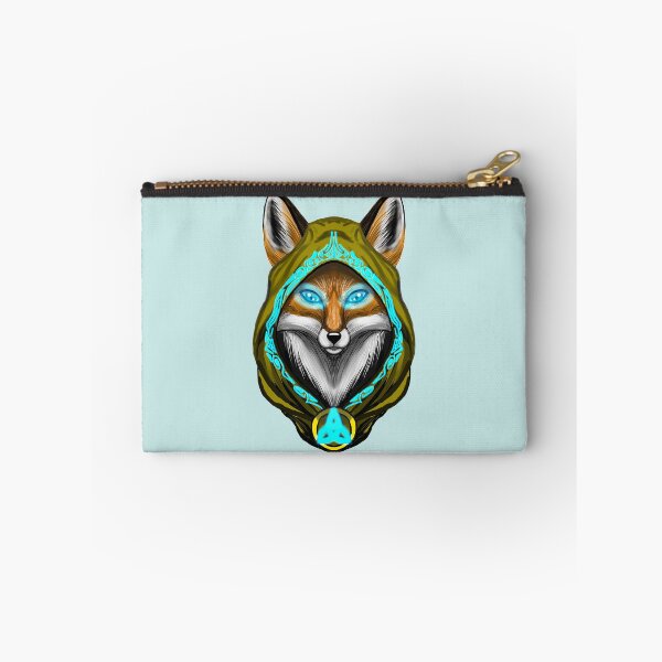 Item preview, Nature Mage Red Fox Druid Portrait with Cyan Runes designed and sold by URSM.