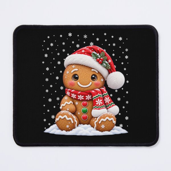 Item preview, Christmas Gingerbread Man With Winter Hat and Scarf designed and sold by vaylen-orbit.