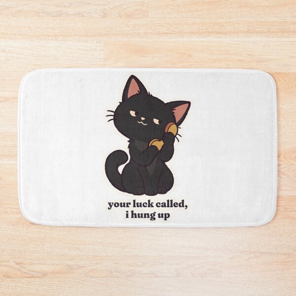 Item preview, Smug Black Cat Your Luck Called I Hung Up designed and sold by OuqCreations.