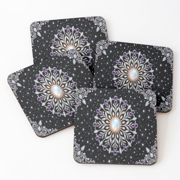 Item preview, Celestial Opal Mandala - Gothic Amethyst & Silver Stars designed and sold by Breezes-of-Ida.