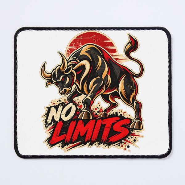 Item preview, No Limits Charging Bull Motivational Streetwear Shirt designed and sold by InkStinct-Store.
