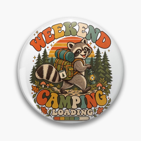 Item preview, Weekend Camping Loading – Funny Retro Raccoon Adventure designed and sold by urbinet.