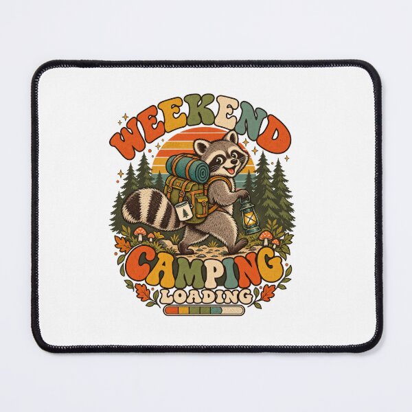 Item preview, Weekend Camping Loading – Funny Retro Raccoon Adventure designed and sold by urbinet.