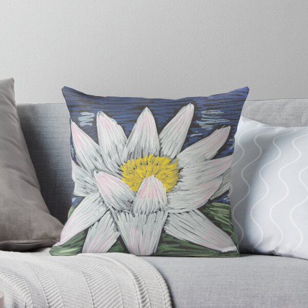 Item preview, Impressionist style White Waterlilly line art  designed and sold by Zandoesart.
