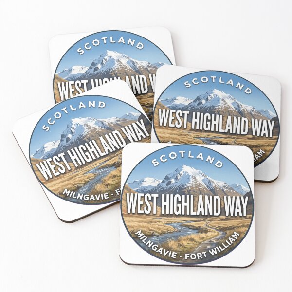 Aperçu de l'œuvre West Highland Way, Écosse, Ben Nevis, autocollant rond créée et vendue par DetourDgn.