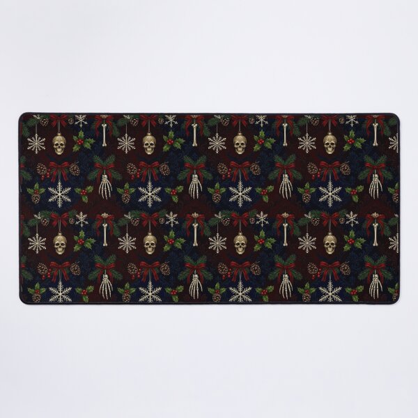 Item preview, "Midnight Yule" - Gothic Christmas Skull & Holiday Damask designed and sold by cabuks.
