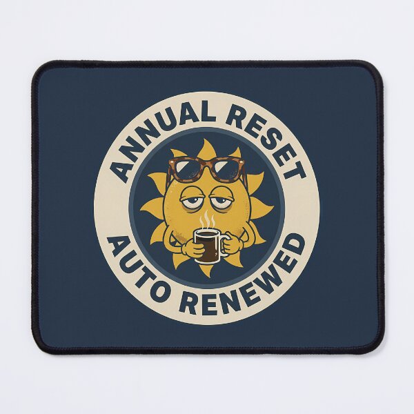 Item preview, Funny Exhausted Sun Annual Reset Auto Renewed Badge designed and sold by DripCultureLab.