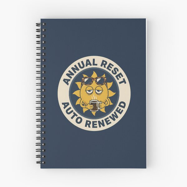 Item preview, Funny Exhausted Sun Annual Reset Auto Renewed Badge designed and sold by DripCultureLab.