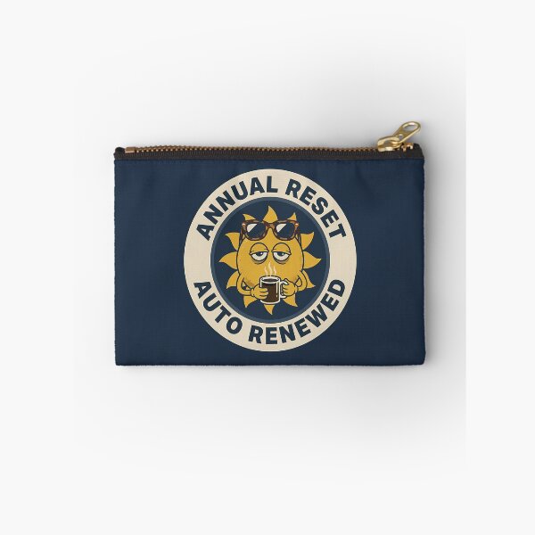 Item preview, Funny Exhausted Sun Annual Reset Auto Renewed Badge designed and sold by DripCultureLab.
