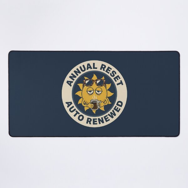 Item preview, Funny Exhausted Sun Annual Reset Auto Renewed Badge designed and sold by DripCultureLab.