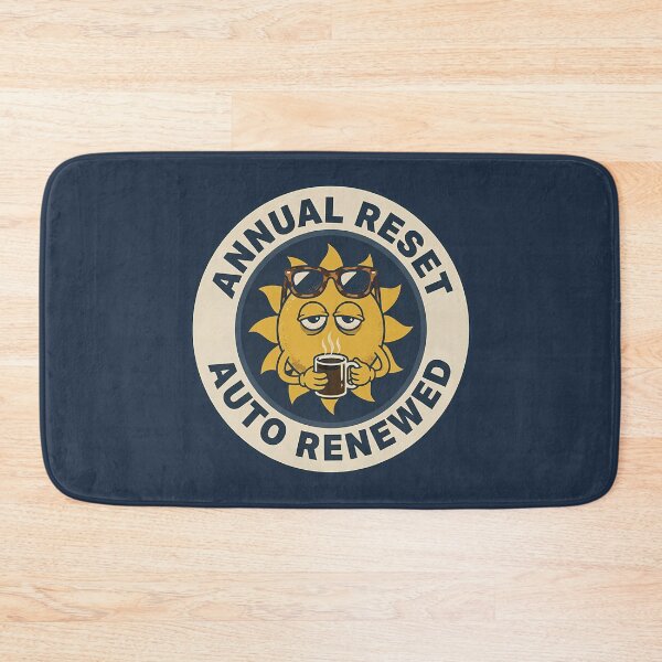 Item preview, Funny Exhausted Sun Annual Reset Auto Renewed Badge designed and sold by DripCultureLab.