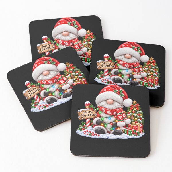 Item preview, Christmas Gnome in Santa Hat with Tree and Presents designed and sold by Street-Beasts.