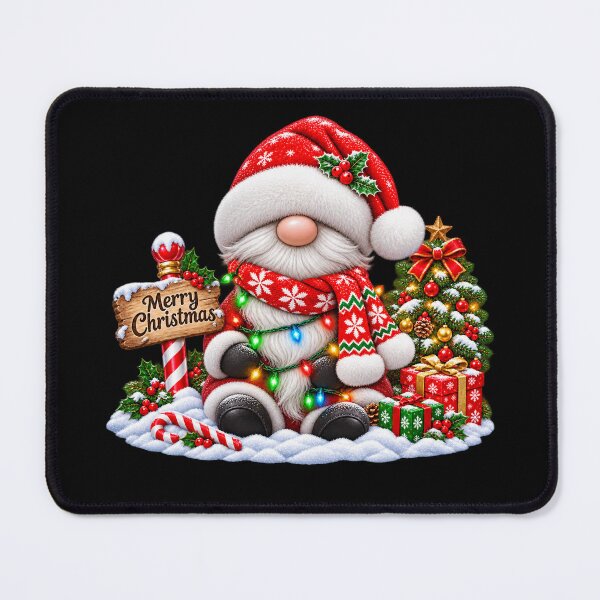 Item preview, Christmas Gnome in Santa Hat with Tree and Presents designed and sold by Street-Beasts.