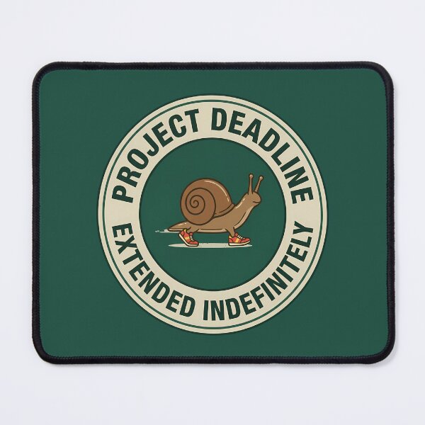 Item preview, Funny Runner Snail Project Deadline Extended Badge designed and sold by DripCultureLab.