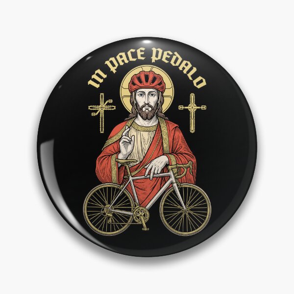 Item preview, Jesus Bicycle Pedal In Peace Vintage Cycling Cyclist designed and sold by GrandeDuc.