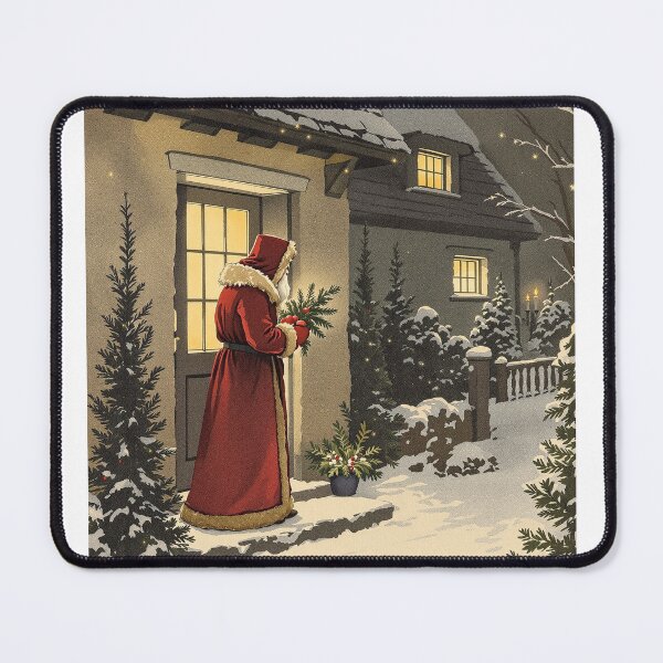 Item preview, Father Christmas at the Cottage Door, Old World Santa designed and sold by GildedFolio.