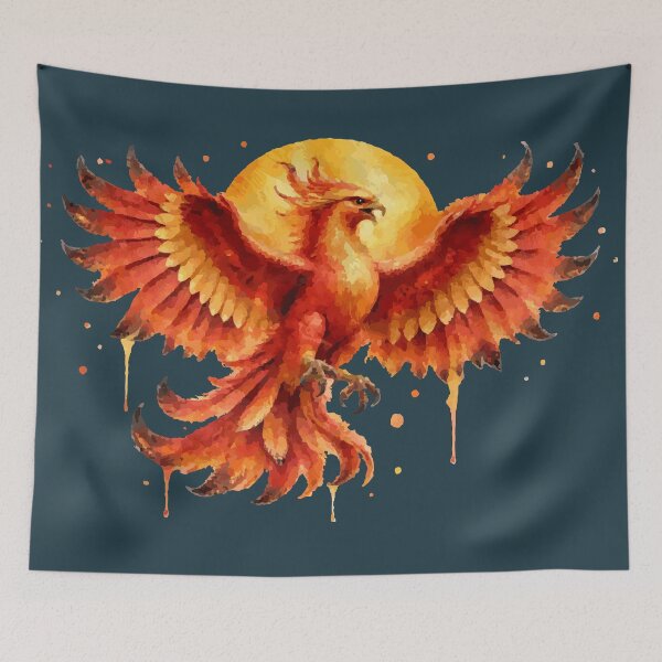 Item preview, Watercolor Orange-Red Phoenix Rising designed and sold by vivendulies.