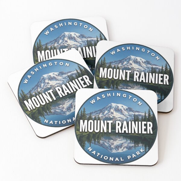 Item preview, Mount Rainier National Park Washington Reflection Lakes Round Badge Sticker designed and sold by DetourDgn.