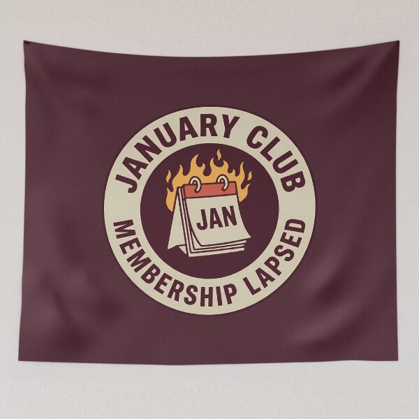 Item preview, Sarcastic Burning Calendar January Club Lapsed Badge designed and sold by DripCultureLab.