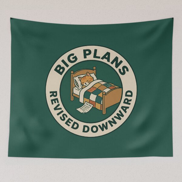 Item preview,  Funny Sleeping Cat Big Plans Revised Badge designed and sold by DripCultureLab.