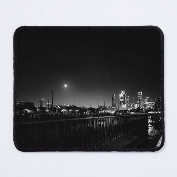 Item preview, Moonlit Metropolis. Black and White London Skyline at Night designed and sold by Astute-Artio-Photography.