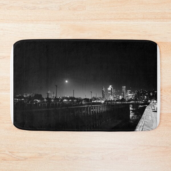 Item preview, Moonlit Metropolis.  Black and White London Skyline at Night designed and sold by Astute-Artio-Photography.