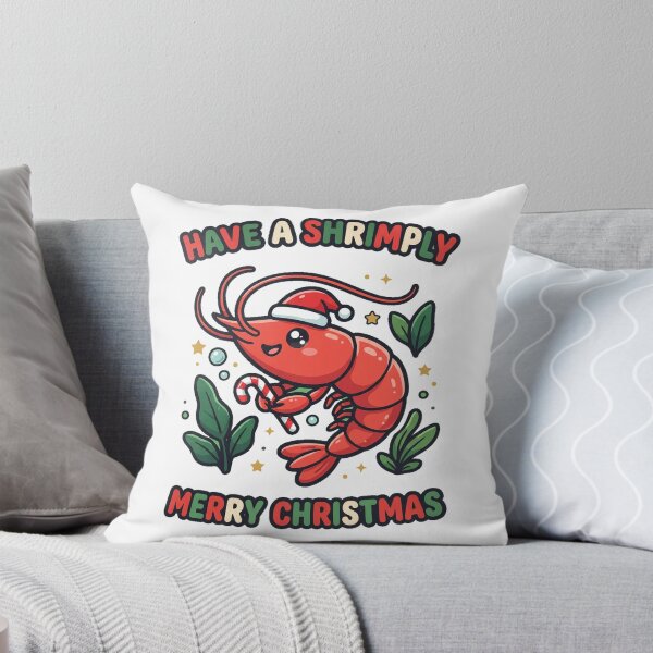 Item preview, Have a Shrimply Merry Christmas Cute Cherry Shrimp Aquarium designed and sold by MIRAJIL.
