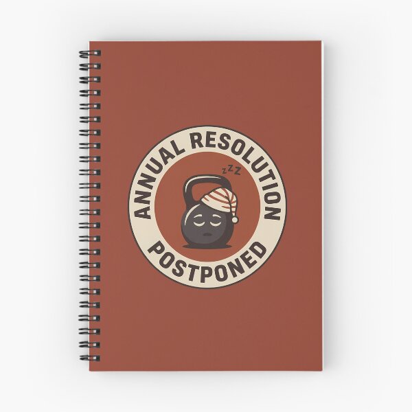 Item preview, Funny Sleeping Kettlebell Annual Resolution Postponed Badge designed and sold by DripCultureLab.