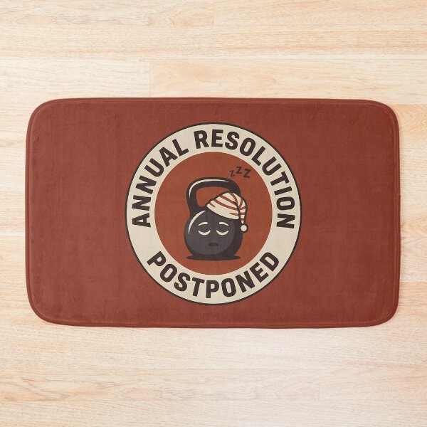 Item preview, Funny Sleeping Kettlebell Annual Resolution Postponed Badge designed and sold by DripCultureLab.