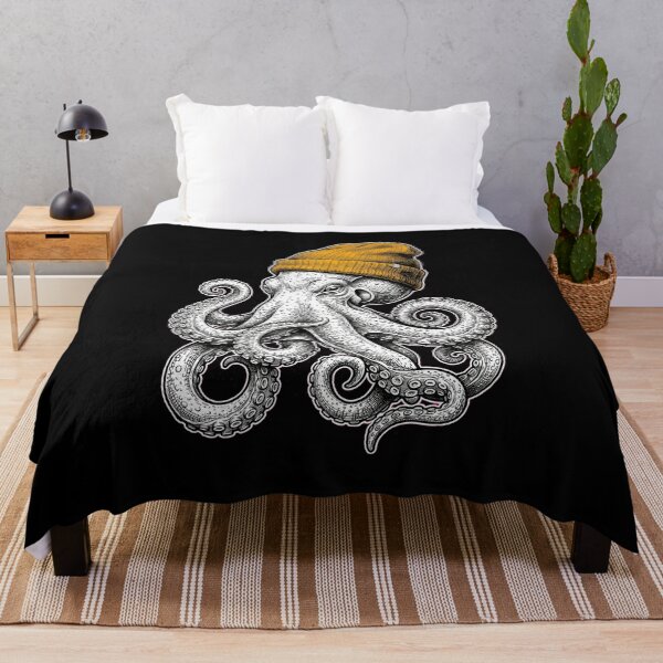 Item preview, Yellow Beanie Octopus designed and sold by dudelinart.