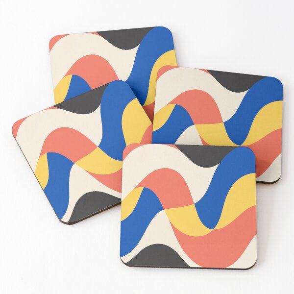 Item preview, Mid Century Modern Ribbon Waves – Colorful Retro Geometric Abstract designed and sold by astersgraphics.