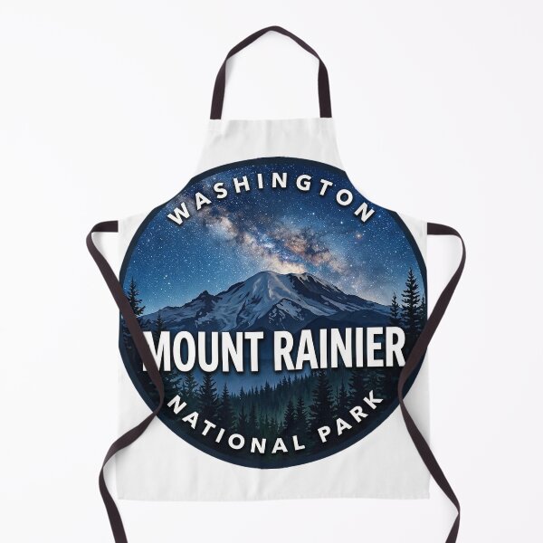 Item preview, Mount Rainier National Park Washington Starry Night Round Badge Sticker designed and sold by DetourDgn.