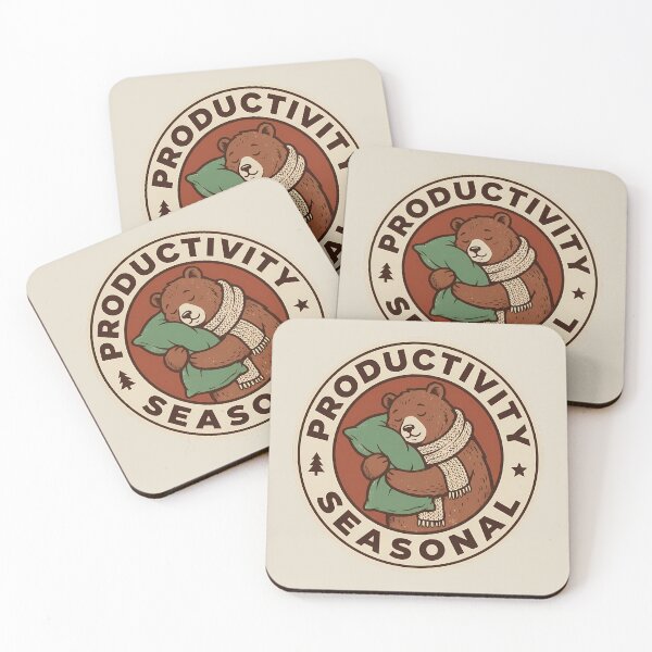 Item preview, Funny Hibernating Bear Productivity Seasonal Winter Badge designed and sold by DripCultureLab.
