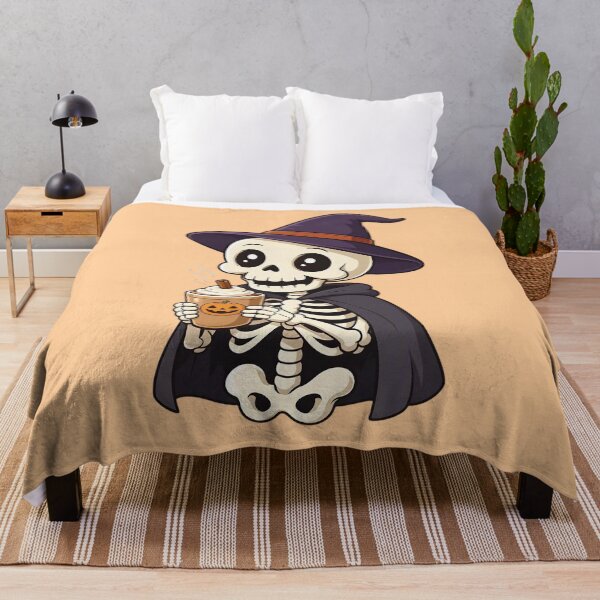 Item preview, Funny Skeleton with Pumpkin Spice Latte designed and sold by SweetLilith.