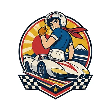 Artwork thumbnail, Speed Racer Retro Japanese Racing Car Design by sabbyismine