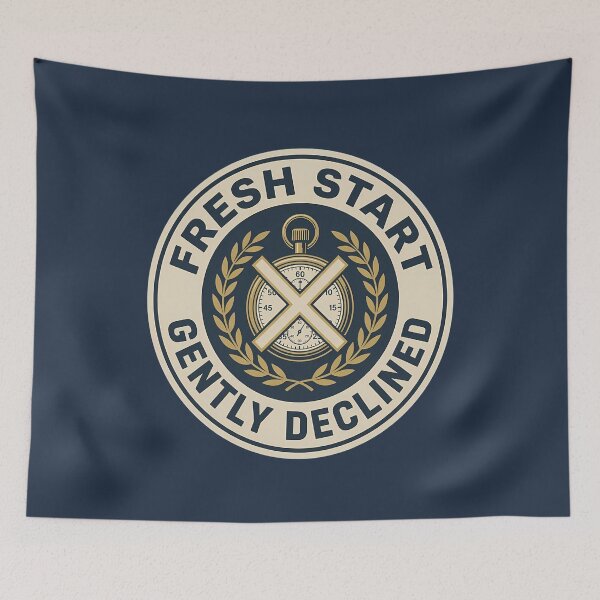 Item preview, Vintage Stopwatch Fresh Start Gently Declined Badge designed and sold by DripCultureLab.