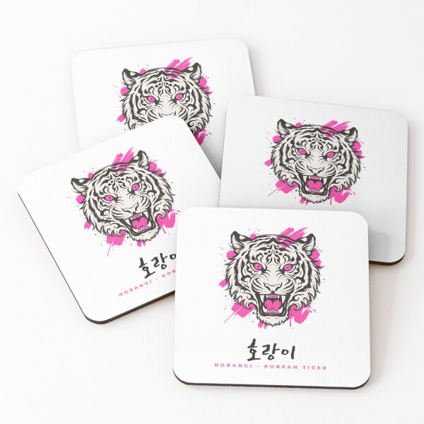 Item preview, Horangi 호랑이 – Ink and Neon Pink Korean Tiger designed and sold by palyground64.