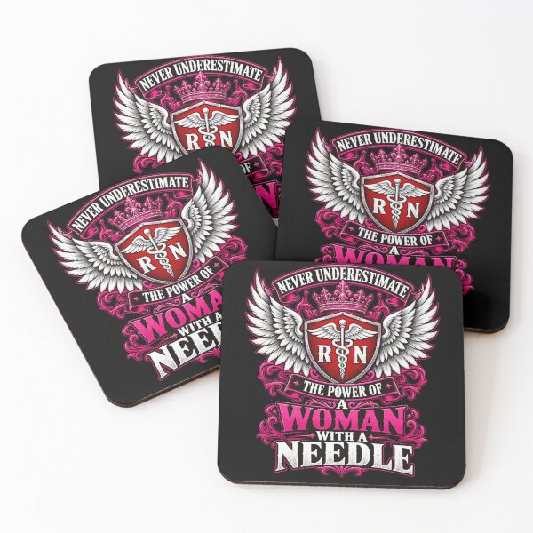 Item preview, Never Underestimate a Woman With a Needle designed and sold by ROUX-ART.