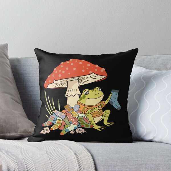 Item preview, Frog Searching for Matching Sock Autumn Cottagecore Illustration designed and sold by LeshanArt.