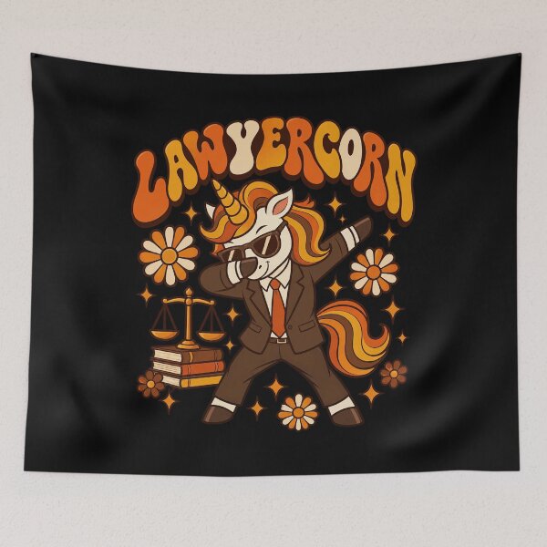 Item preview, Lawyercorn Dabbing Unicorn Lawyer Retro Suit Law Volumes designed and sold by adiencarteras.