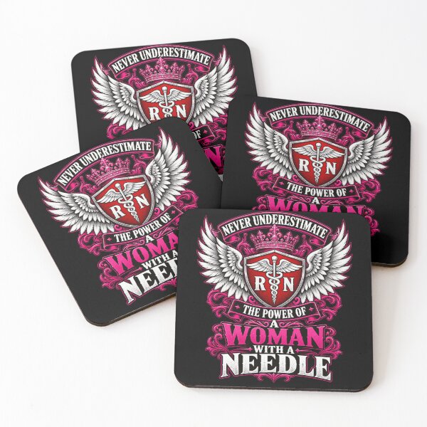Item preview, Never Underestimate a Woman with a Needle designed and sold by ROUX-ART.