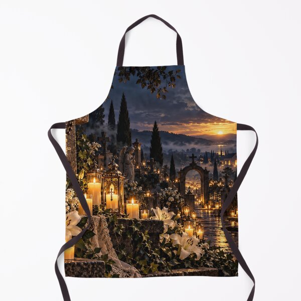 Item preview, All Souls Day – Candlelit Cemetery Catholic Remembrance Art designed and sold by DigitalChickHub.
