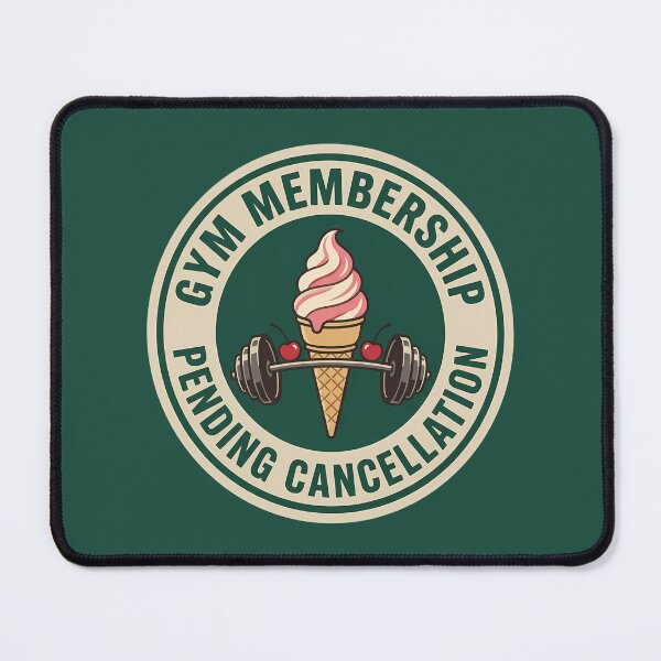 Item preview, Funny Ice Cream Barbell Gym Membership Lapsed Badge designed and sold by DripCultureLab.