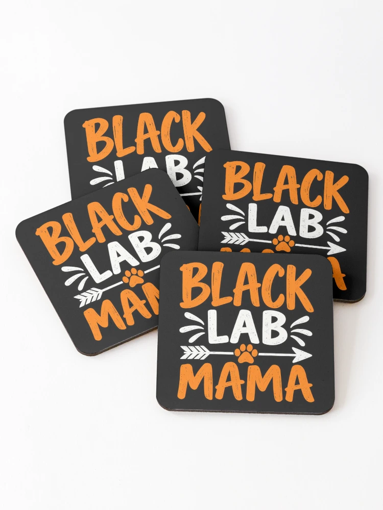Thumbnail 1 of 5, Coasters (Set of 4), Black Lab Mania designed and sold by ROUX-ART.
