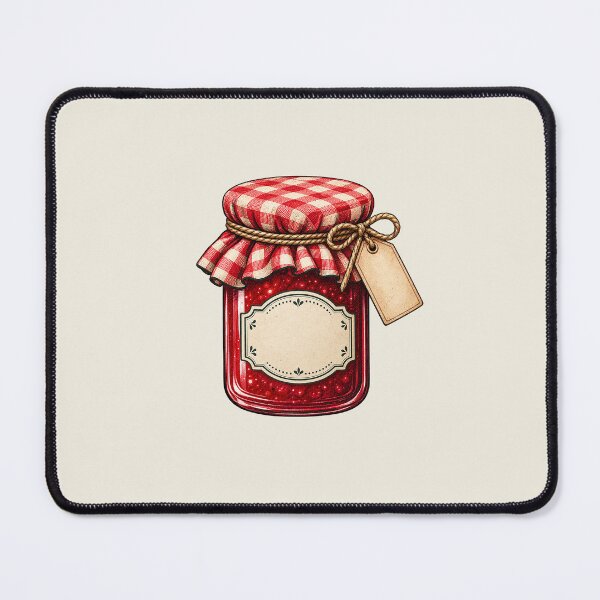 Item preview, Vintage Winter Jam Jar Clipart, Rustic Gingham Glass Jar, Retro Country Kitchen Illustration designed and sold by Verycutethings.