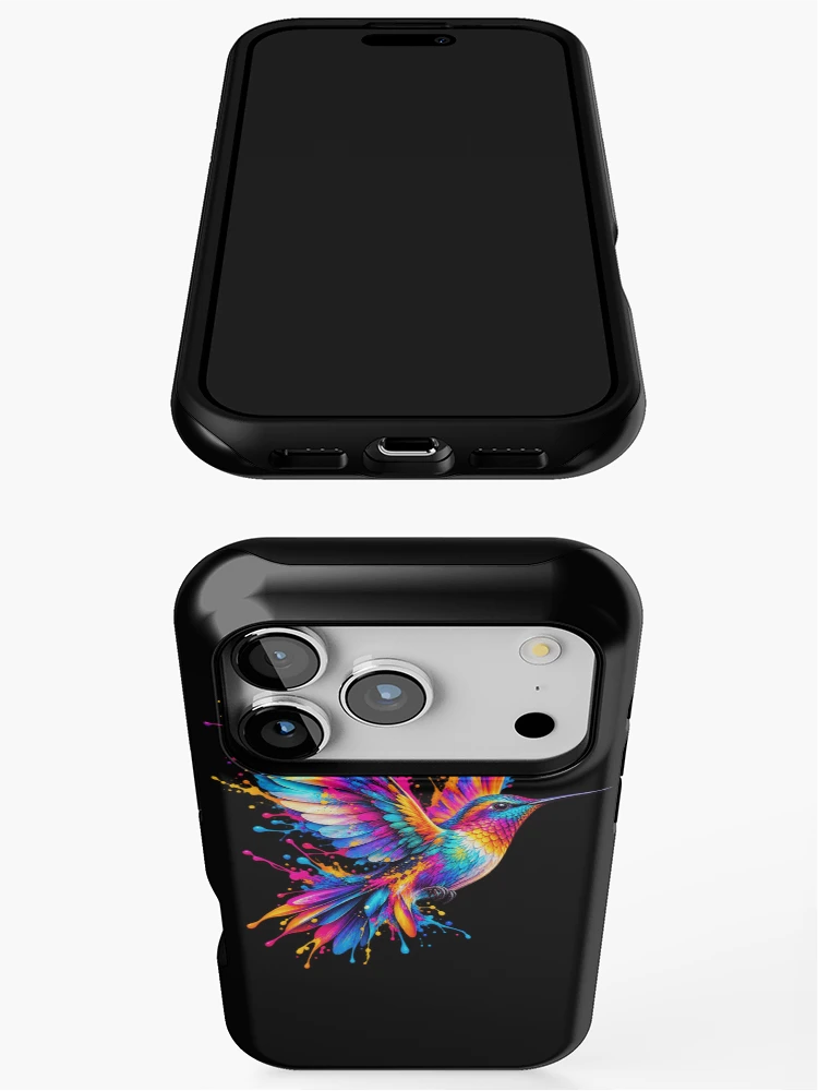 Thumbnail 3 of 4, iPhone Case, Colorful Hummingbird in Flight designed and sold by ROUX-ART.